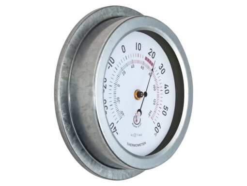 Buitenthermometer - Ø22CM - metaal - gegalvaniseerd "Lily"