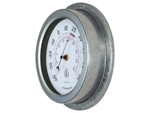 Buitenthermometer - Ø22CM - metaal - gegalvaniseerd "Lily"