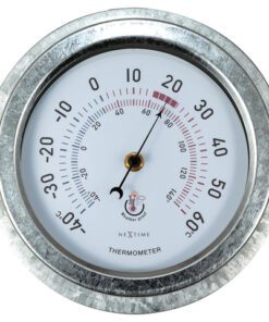 Buitenthermometer - Ø22CM - metaal - gegalvaniseerd "Lily"
