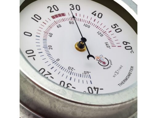 Buitenthermometer - Ø22CM - metaal - gegalvaniseerd "Lily"