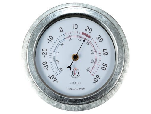 Buitenthermometer - Ø22CM - metaal - gegalvaniseerd "Lily"