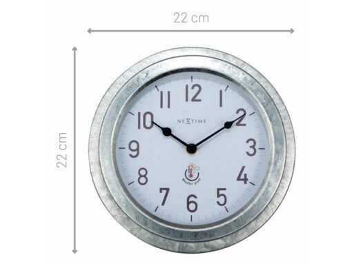 Buitenwandklok - Ø22CM - metaal - gegalvaniseerd "Poppy"