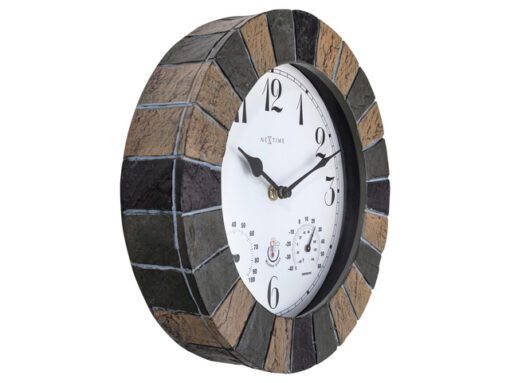 Buitenweerstationklok - Ø26CM - Polyresin - groen "Aster"