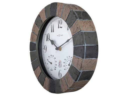 Buitenweerstationklok - Ø26CM - Polyresin - groen "Aster"
