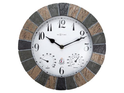 Buitenweerstationklok - Ø26CM - Polyresin - groen "Aster"