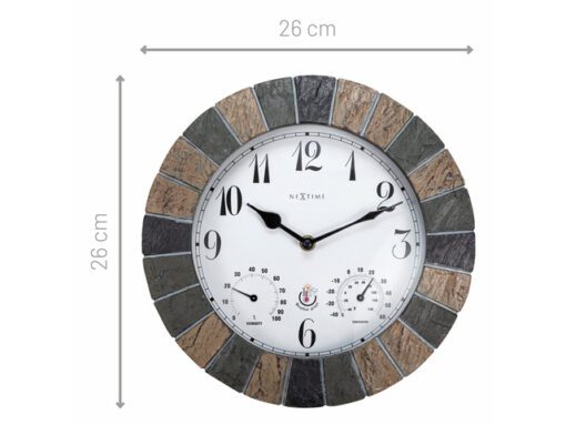 Buitenweerstationklok - Ø26CM - Polyresin - groen "Aster"