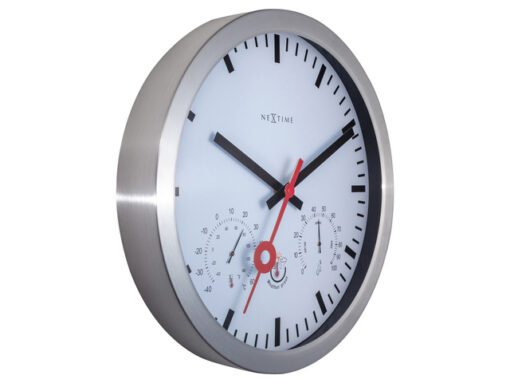 Buitenweerstationklok - Ø35CM - aluminium - wit "Clematis"