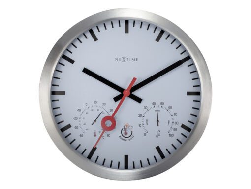 Buitenweerstationklok - Ø35CM - aluminium - wit "Clematis"