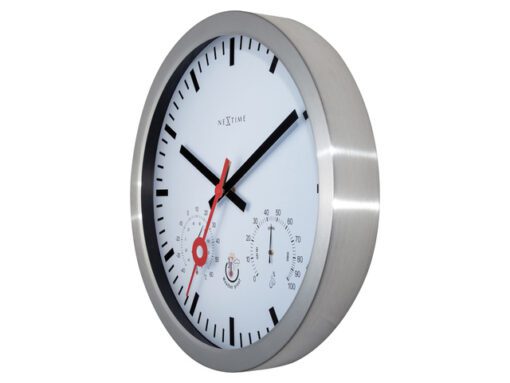 Buitenweerstationklok - Ø35CM - aluminium - wit "Clematis"