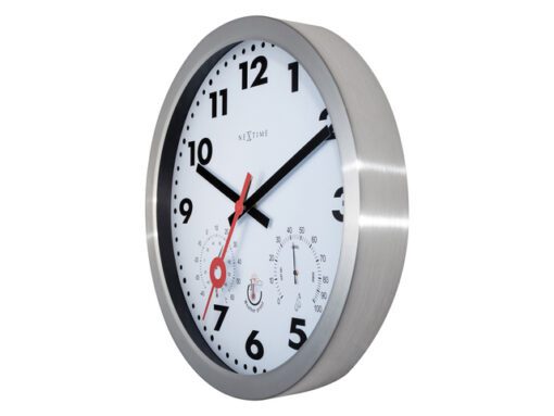 Buitenweerstationklok - Ø35CM - aluminium - wit "Clematis"