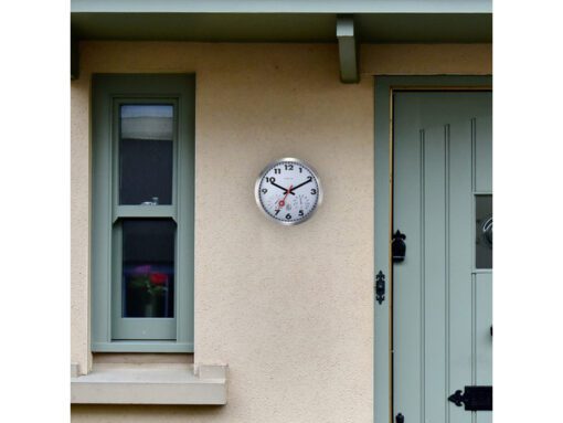 Buitenweerstationklok - Ø35CM - aluminium - wit "Clematis"