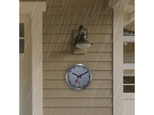Buitenweerstationklok - Ø35CM - aluminium - wit "Clematis"