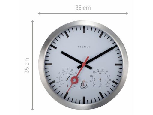 Buitenweerstationklok - Ø35CM - aluminium - wit "Clematis"