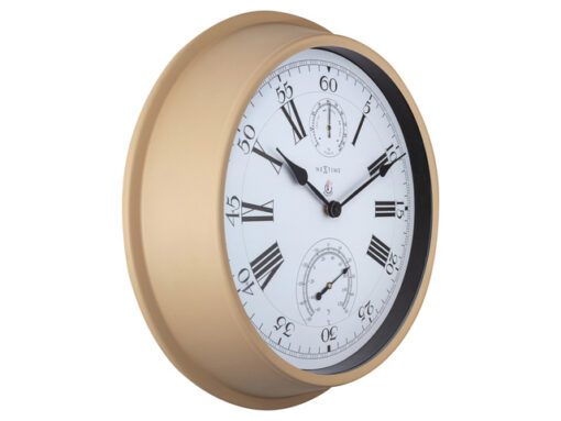 Buitenweerstationklok - Ø40 - 5 cm - metaal - bruine        "hyacint"