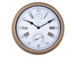Buitenweerstationklok - Ø40 - 5 cm - metaal - bruine        "hyacint"