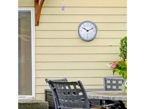 Buitenweerstationklok - Ø40 - 5cm metaal - gegalvaniseerd   kleur "Tulip"