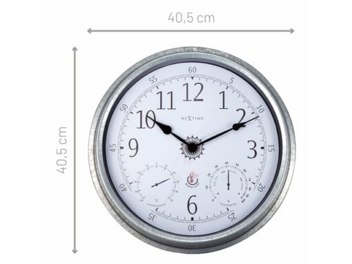 Buitenweerstationklok - Ø40 - 5cm metaal - gegalvaniseerd   kleur "Tulip"