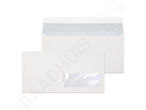Dienstenvelop met venster Raadhuis 110x220mm DL (EA5/6) met plakstrip wit 200 stuks