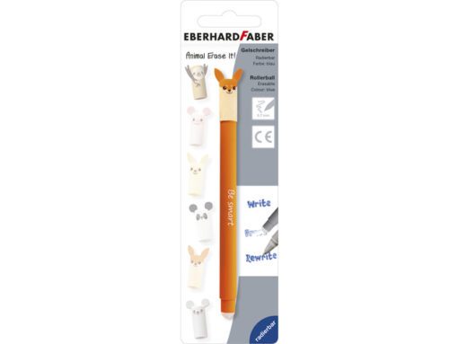 Gelpen Eberhard Faber Animal Erase-It  blister ass. kleur   schrijfkl. blauw