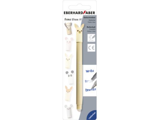 Gelpen Eberhard Faber Animal Erase-It  blister ass. kleur   schrijfkl. blauw