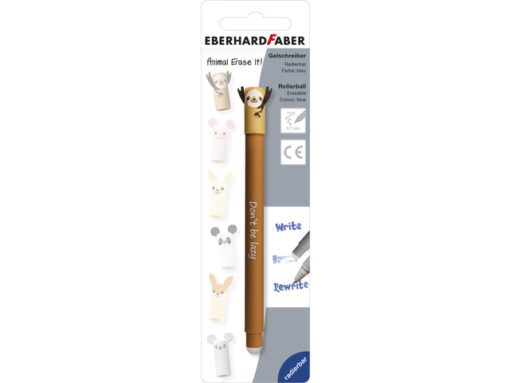 Gelpen Eberhard Faber Animal Erase-It  blister ass. kleur   schrijfkl. blauw