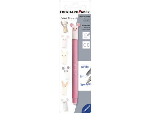 Gelpen Eberhard Faber Animal Erase-It  blister ass. kleur   schrijfkl. blauw