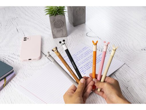 Gelpen Eberhard Faber Animal Erase-It  blister ass. kleur   schrijfkl. blauw