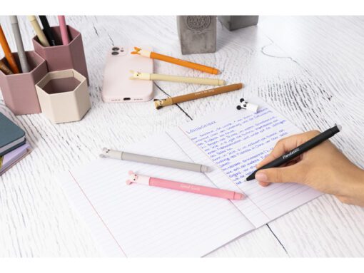 Gelpen Eberhard Faber Animal Erase-It  blister ass. kleur   schrijfkl. blauw