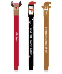 Gelpen Eberhard Faber Animal Erase-it Limited winter editie display 36 stuks assorti designs (3x12) schrijfkleur blauw