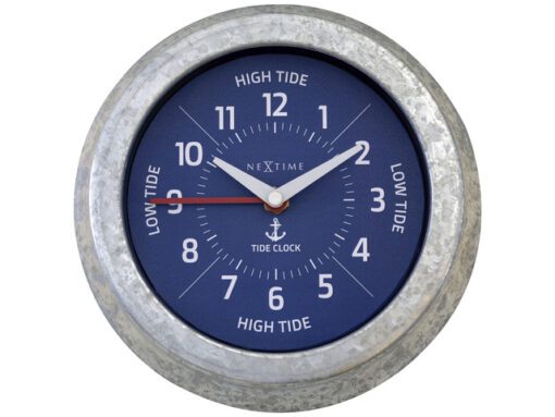 Getijdenklok Nextime dia 22cm Tide cijfers metaal blauwe    wijzerplaat
