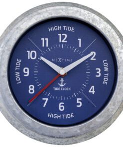 Getijdenklok Nextime dia 22cm Tide cijfers metaal blauwe    wijzerplaat