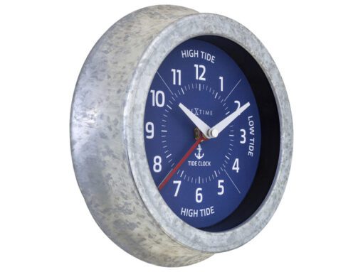 Getijdenklok Nextime dia 22cm Tide cijfers metaal blauwe    wijzerplaat