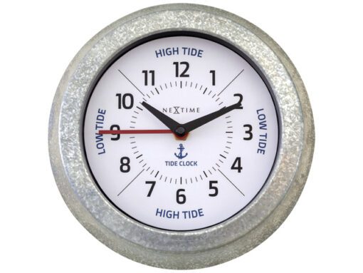 Getijdenklok Nextime dia 22cm Tide cijfers metaal witte     wijzerplaat