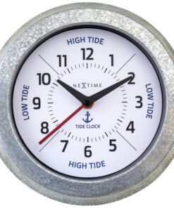 Getijdenklok Nextime dia 22cm Tide cijfers metaal witte     wijzerplaat