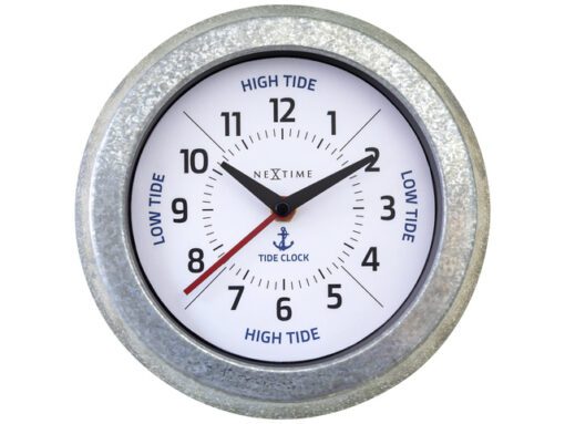 Getijdenklok Nextime dia 22cm Tide cijfers metaal witte     wijzerplaat