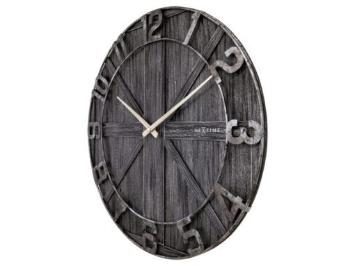 Grote wandklok - 50cm - Stil - Zwart - Hout - Metaal -      "York" - NeXtime