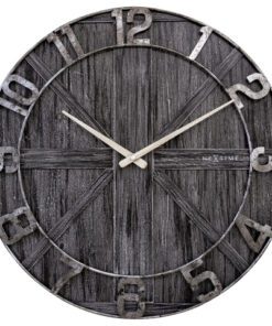 Grote wandklok - 50cm - Stil - Zwart - Hout - Metaal -      "York" - NeXtime