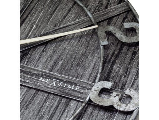 Grote wandklok - 50cm - Stil - Zwart - Hout - Metaal -      "York" - NeXtime