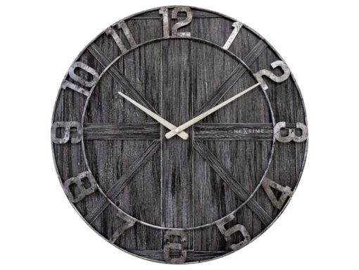 Grote wandklok - 50cm - Stil - Zwart - Hout - Metaal -      "York" - NeXtime