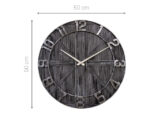 Grote wandklok - 50cm - Stil - Zwart - Hout - Metaal -      "York" - NeXtime