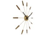 Grote wandklok - 58cm - Stille klok -Walnoot hout - NeXtime "Plug-Inn"