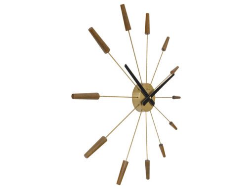 Grote wandklok - 58cm - Stille klok -Walnoot hout - NeXtime "Plug-Inn"