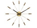 Grote wandklok - 58cm - Stille klok -Walnoot hout - NeXtime "Plug-Inn"