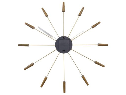 Grote wandklok - 58cm - Stille klok -Walnoot hout - NeXtime "Plug-Inn"