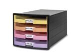 Ladekast HAN Impuls met 4 open laden zwart/pastel