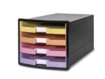 Ladekast HAN Impuls met 4 open laden zwart/pastel