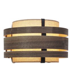 Lampenkap Nextime Beam 25 cm hout walnoot zwart
