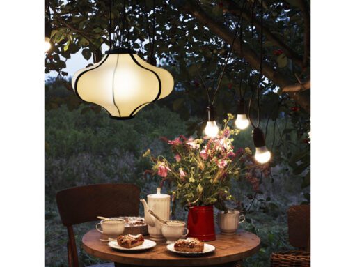 Lantaarn Nextime Lumi 40 cm stof creme