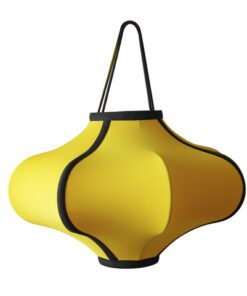 Lantaarn Nextime Lumi 40 cm stof geel