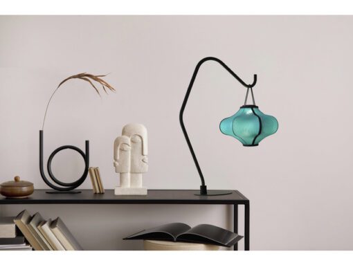 Lantaarn Nextime Lumi 40 cm stof turqoise